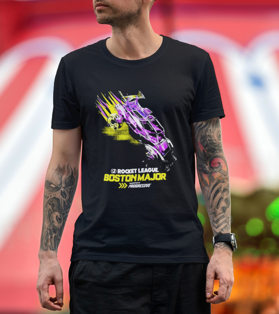 Rocket League Boston Major 2023 Presented By Progressive Colorful Car T-Shirt