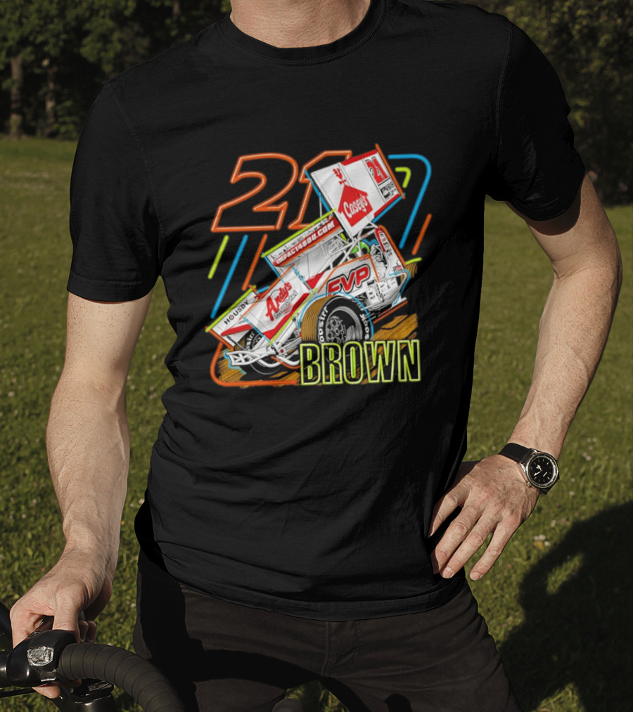 Sprint Car 21 Brown Andy's Casey's Impact 4800 Racing T-Shirt