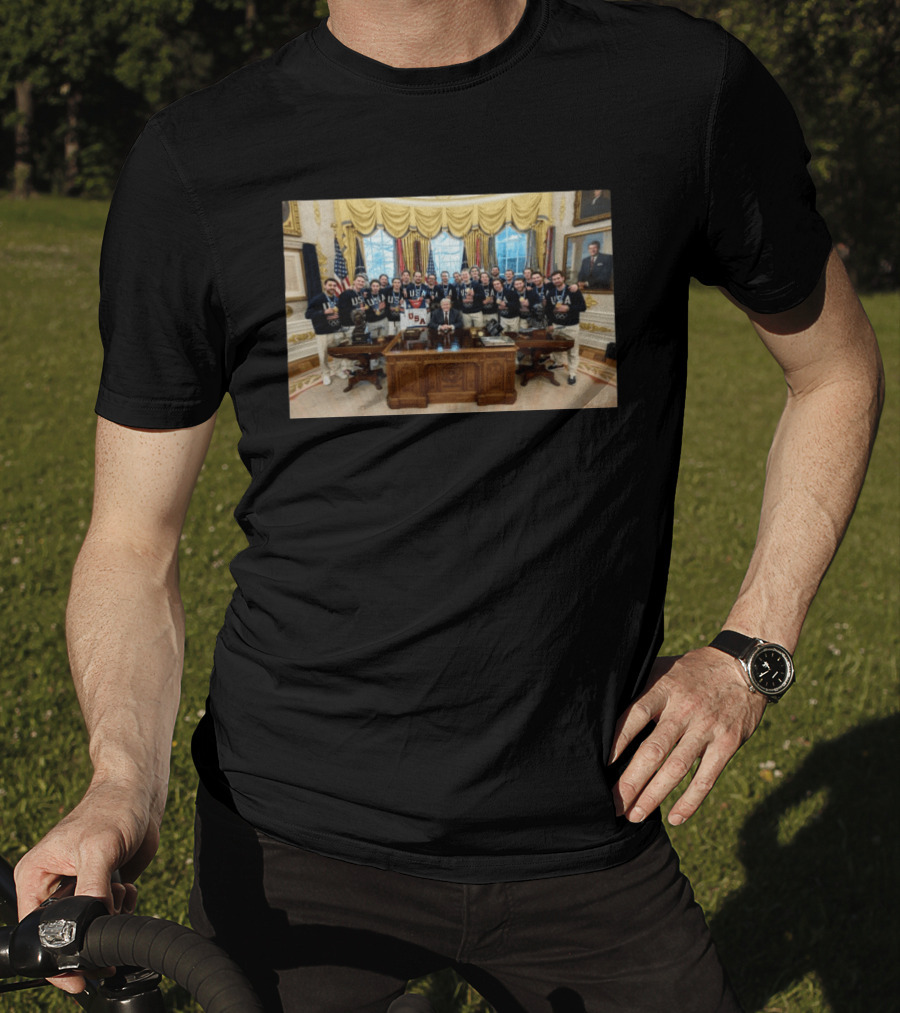 USA Men's Hockey Team White House Visit Olympic Triumph T-Shirt