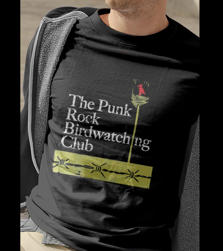 The Punk Rock Bird Ing Club Red Bird Perched On Column T-Shirt