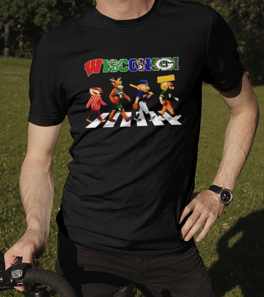 Wisconsin Milwaukee Bucks Brewers Green Bay Packers Sports Mascot Parade T-Shirt