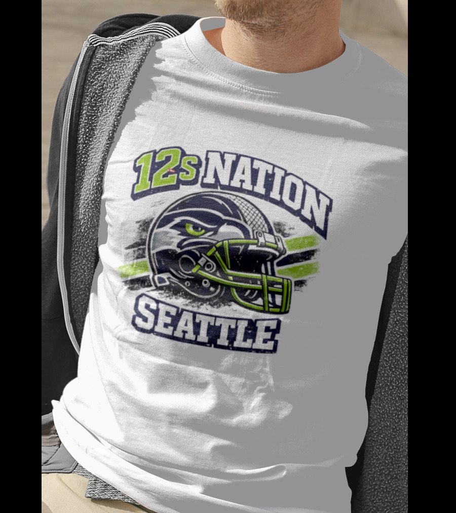 12s Nation Seattle Football Helmet Seahawks T-Shirt