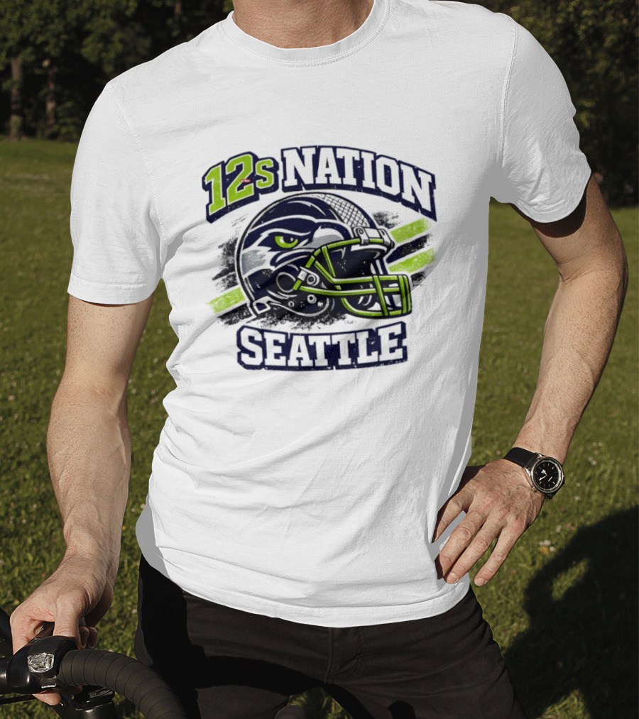 12s Nation Seattle Football Helmet Seahawks T-Shirt