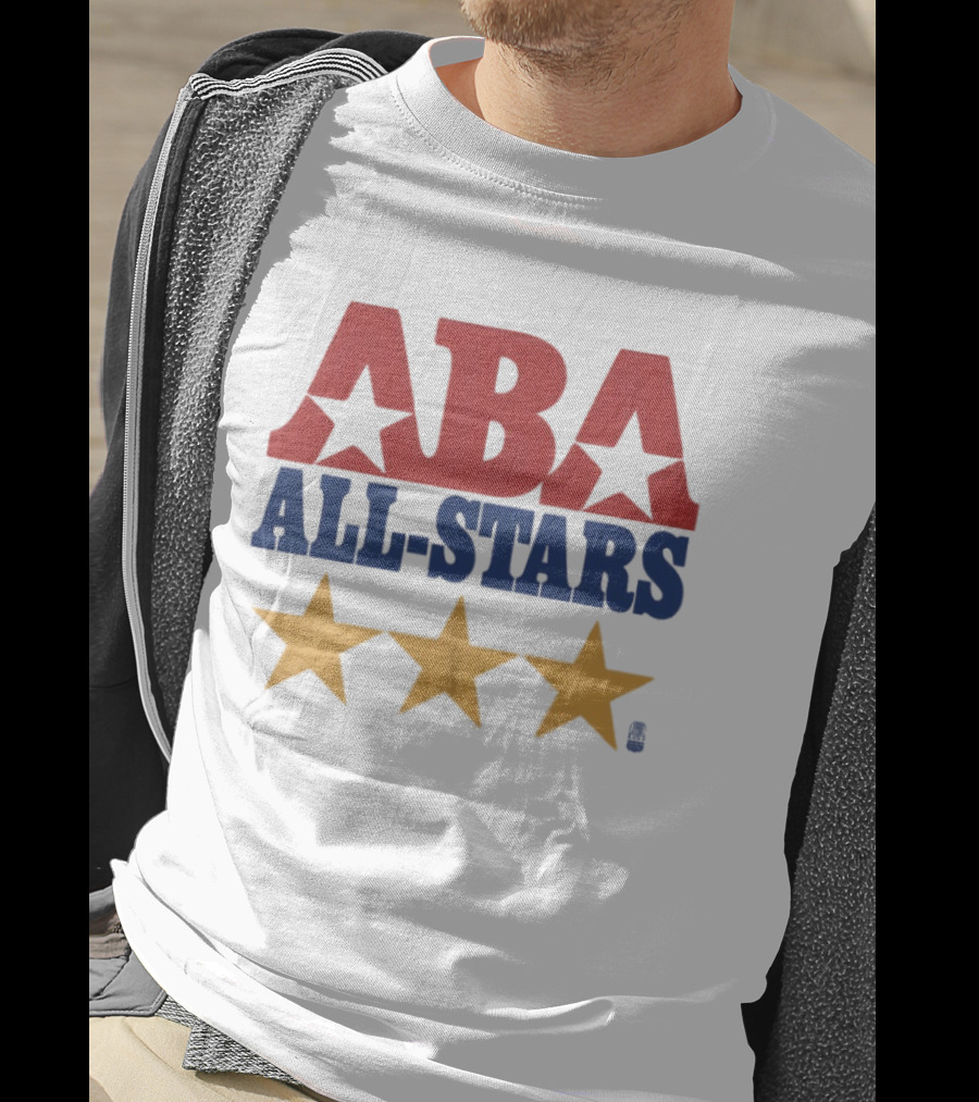 ABA All Stars Three Gold Stars Red Blue T-Shirt