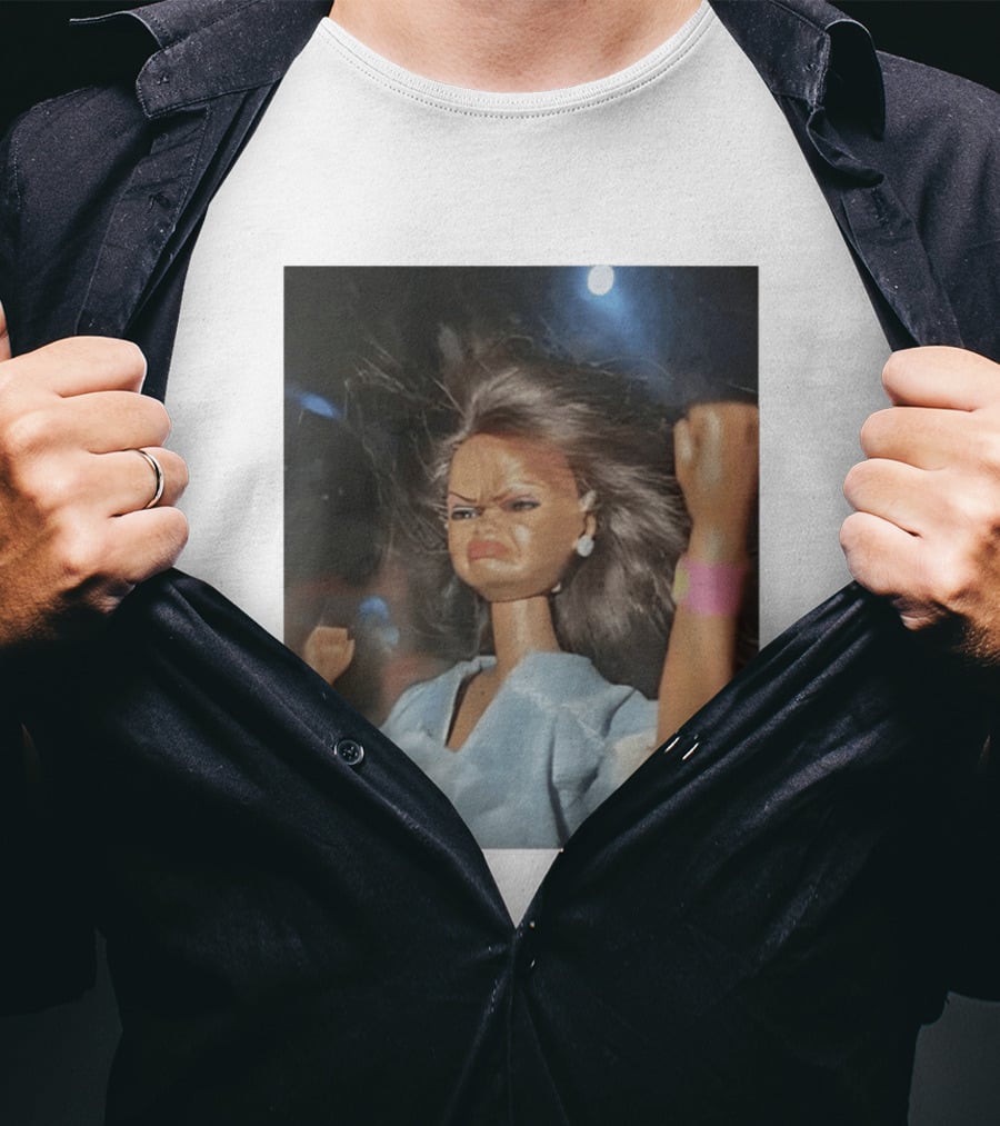 Doll Face Meme Angry Expression Toy Figure T-Shirt