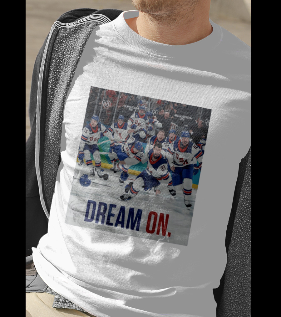 Milano Cortina 2026 Olympics USA Men's Ice Hockey Dream On T-Shirt