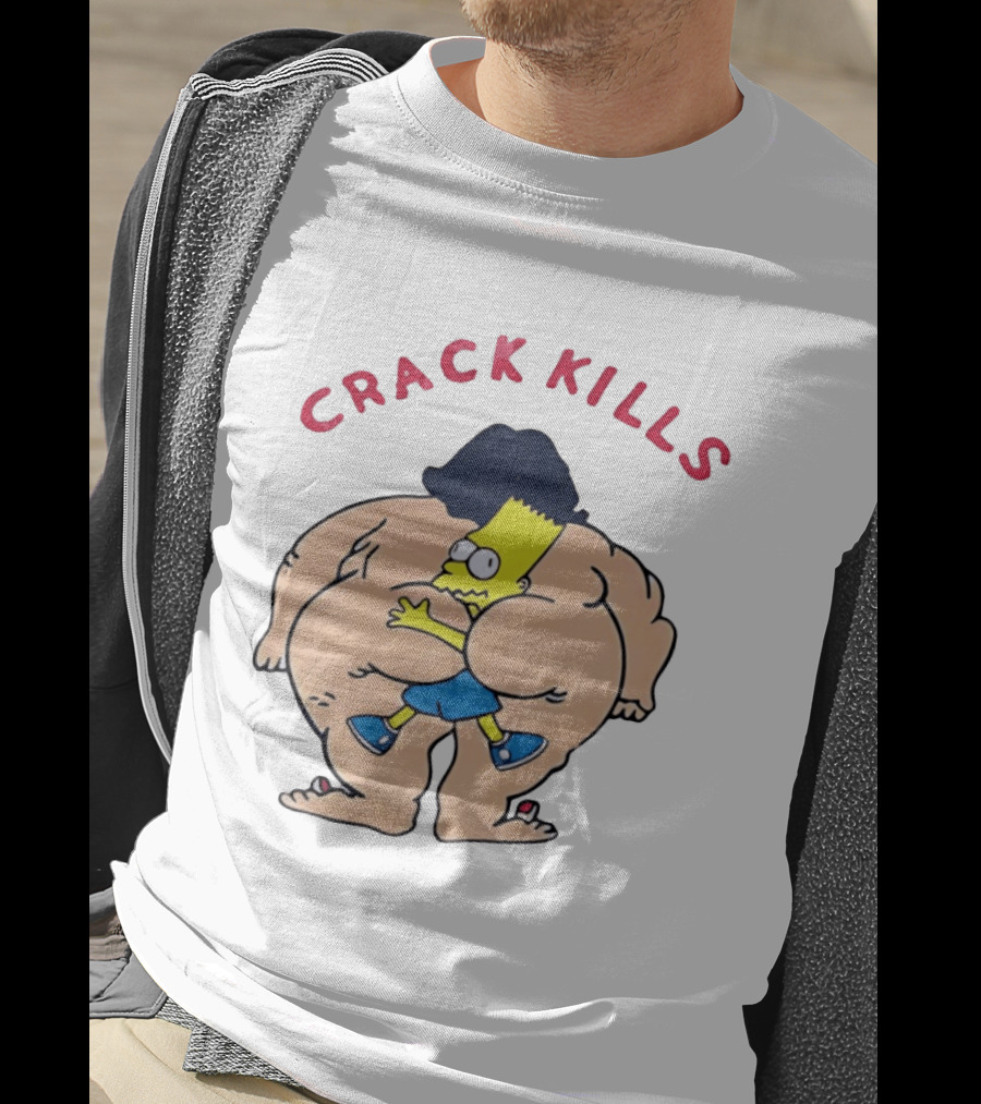 Crack Kills Bart Parody Cartoon Humor T-Shirt