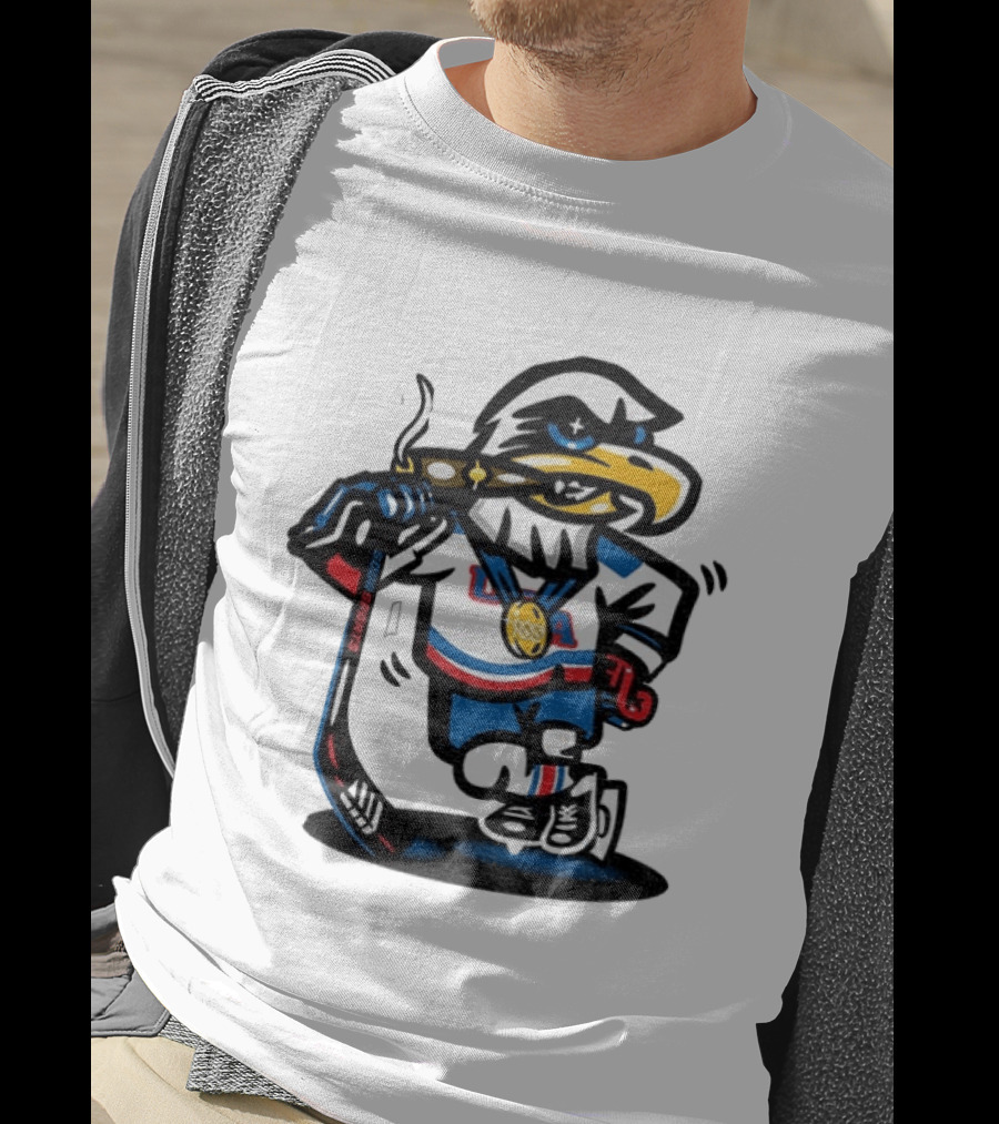 Eagle Die Cut USA Olympic Gold Medal Hockey 2026 Icon Sports T-Shirt