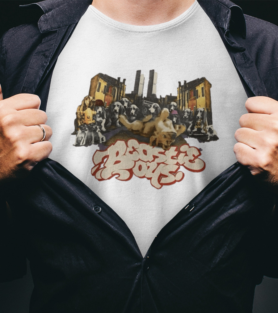 Beastie Boys 1998 Urban Dogs Street Art Collage T-Shirt