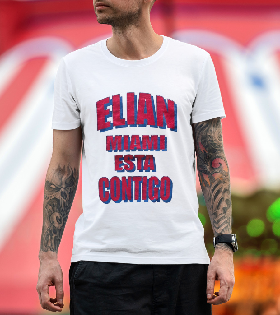 Elian Miami Esta Contigo Red Blue T-Shirt