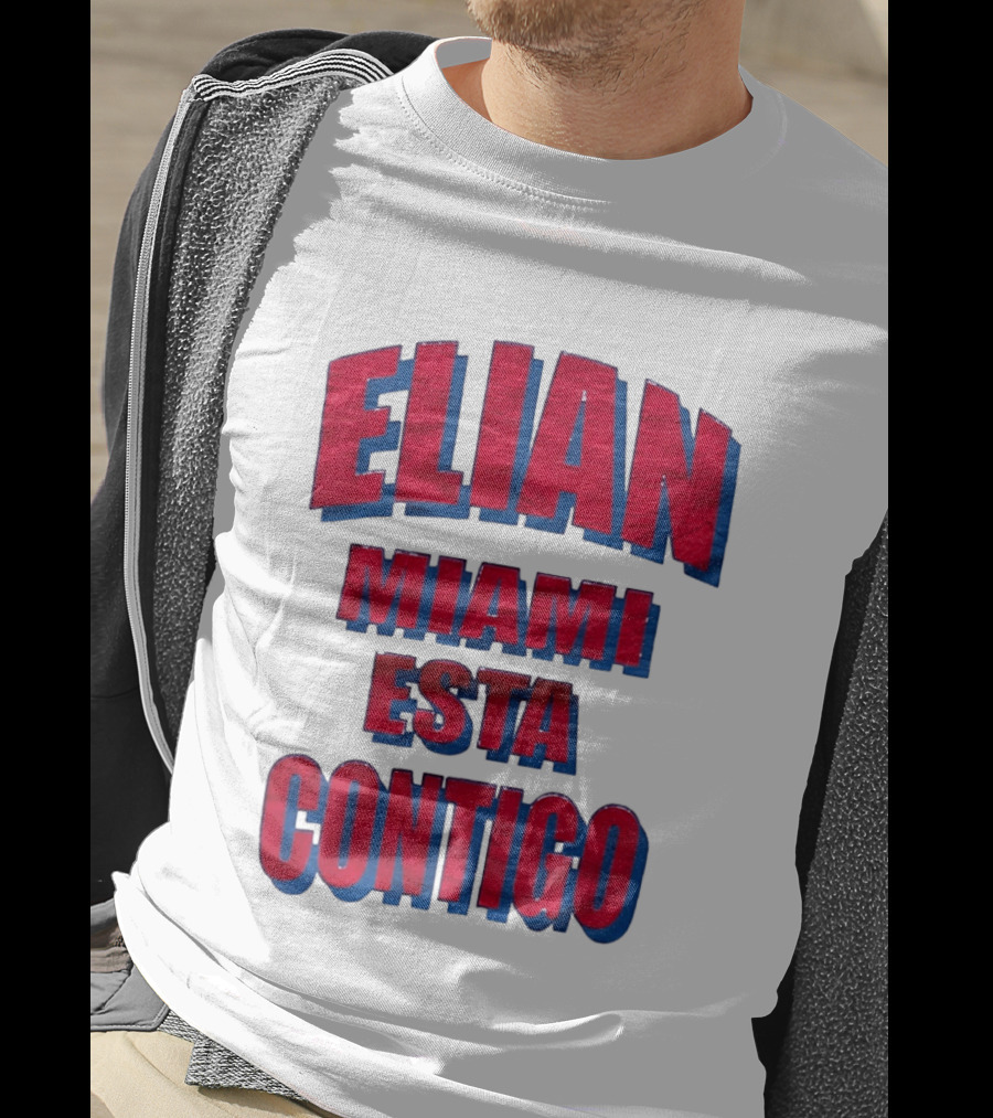 Elian Miami Esta Contigo Red Blue T-Shirt