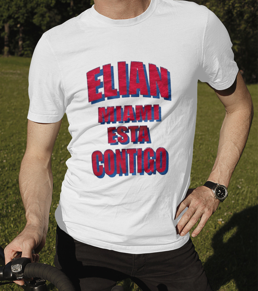 Elian Miami Esta Contigo Red Blue T-Shirt