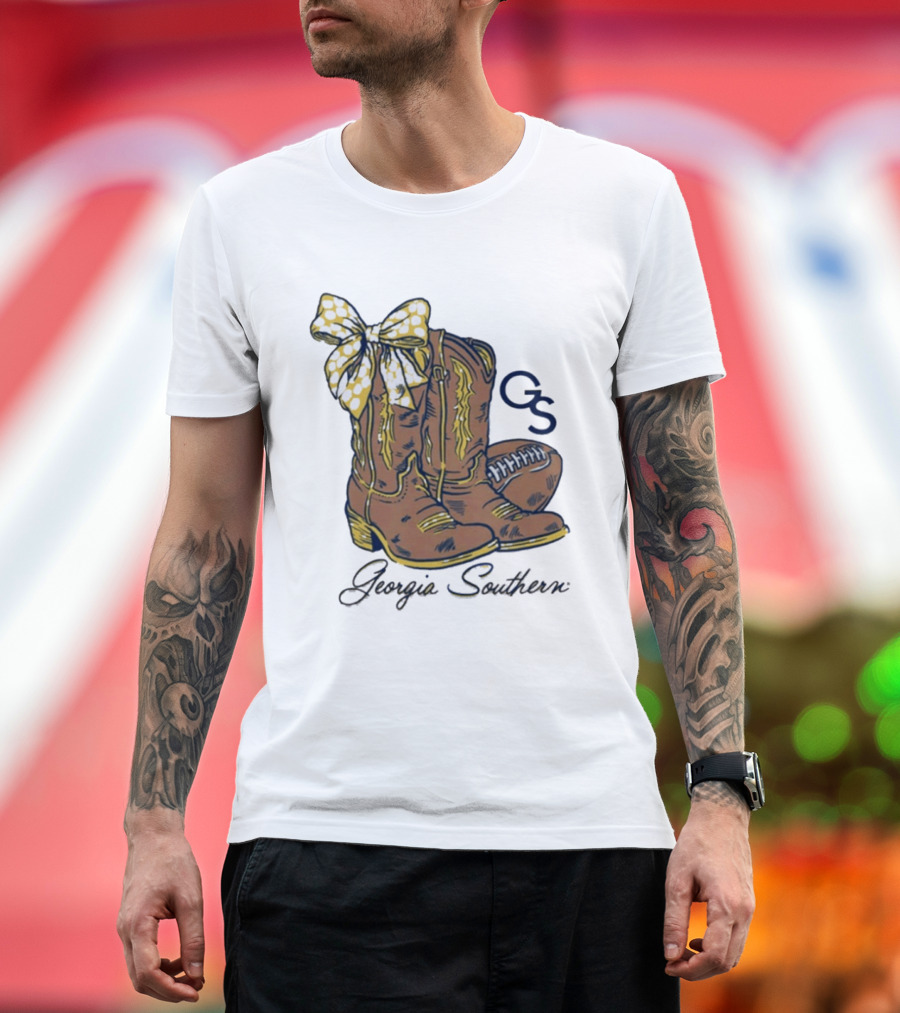 Georgia Southern Bow Boots Football GS T-Shirt