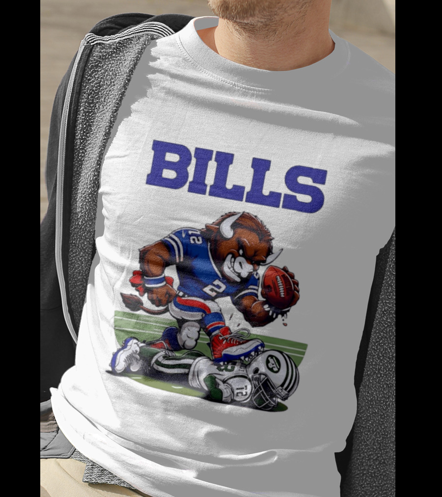 Buffalo Bills Dominating New York Jets Rivalry NFL Mascot Showdown T-Shirt