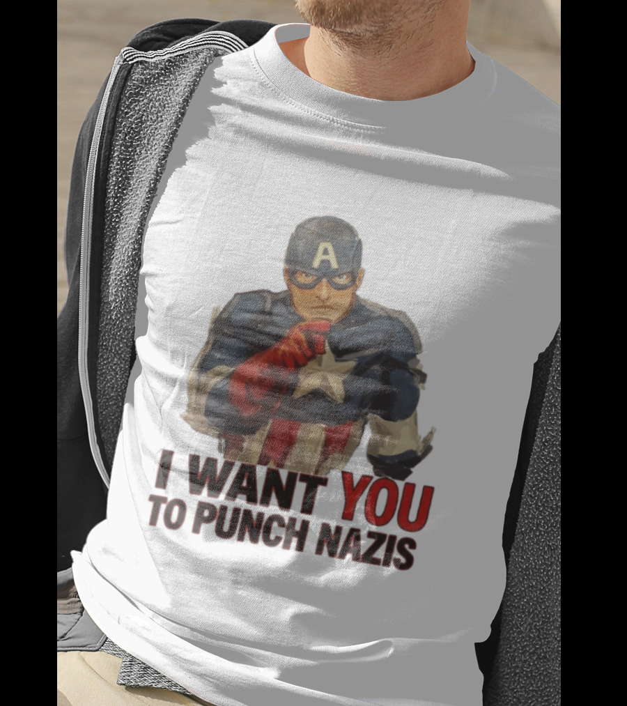 I Want You To Punch Nazis Captain America T-Shirt