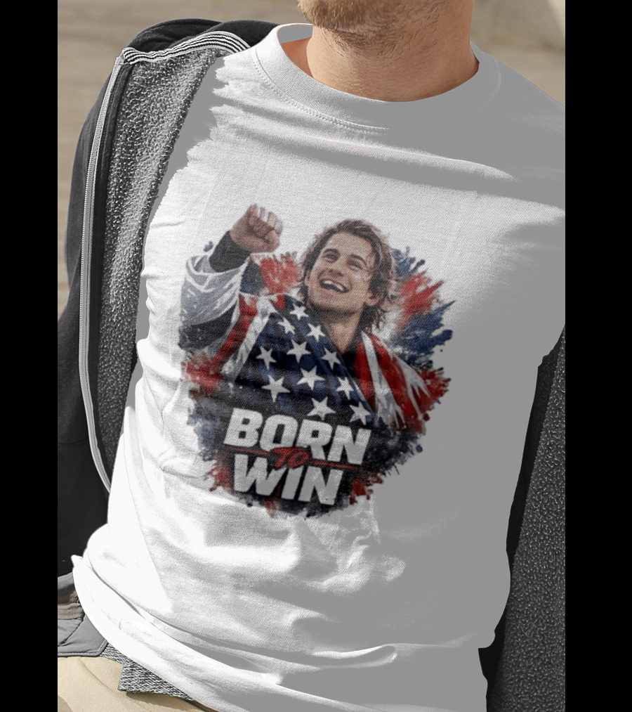 Born To Win Jack Hughes Team USA Hockey Victory T-Shirt