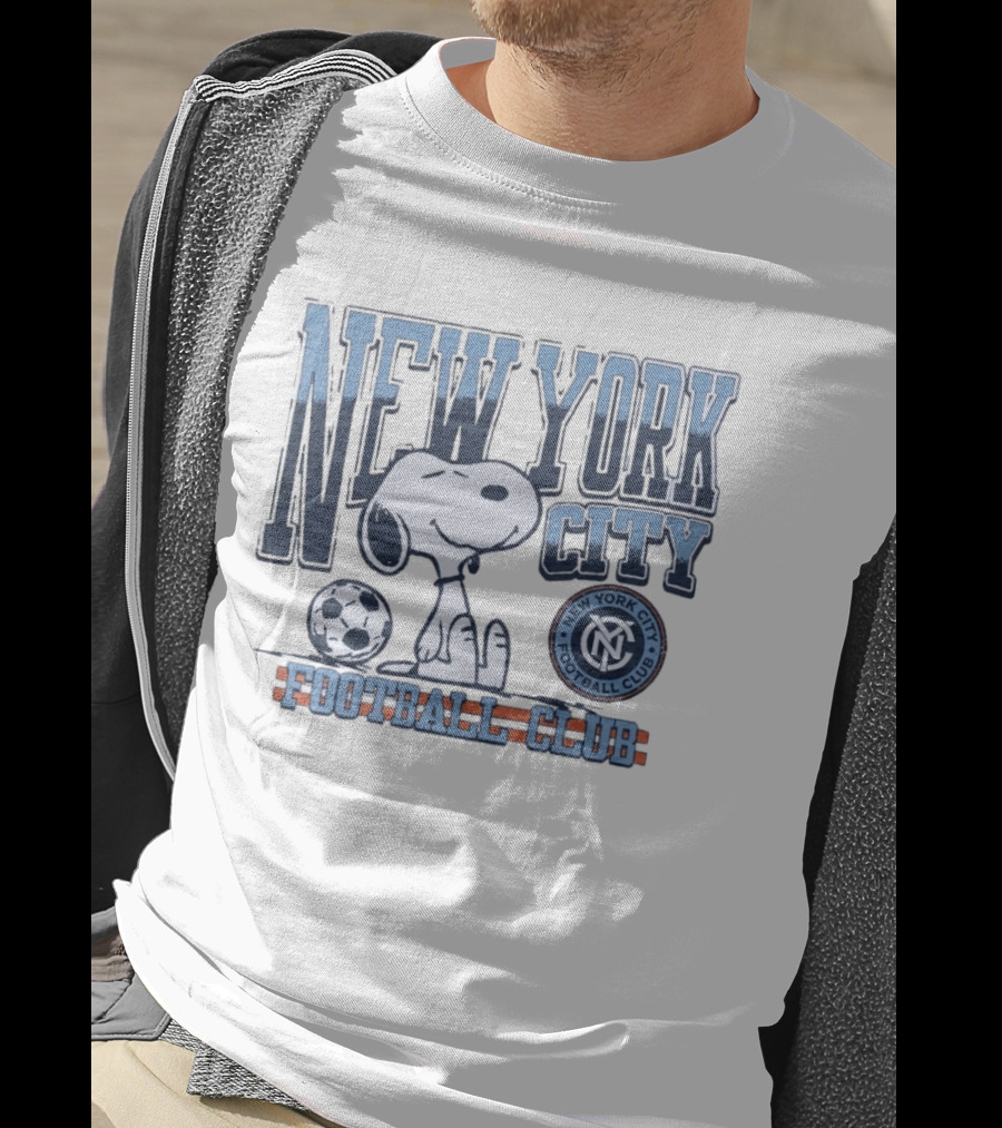 Peanuts Snoopy New York City Football Club Soccer Collaboration T-Shirt