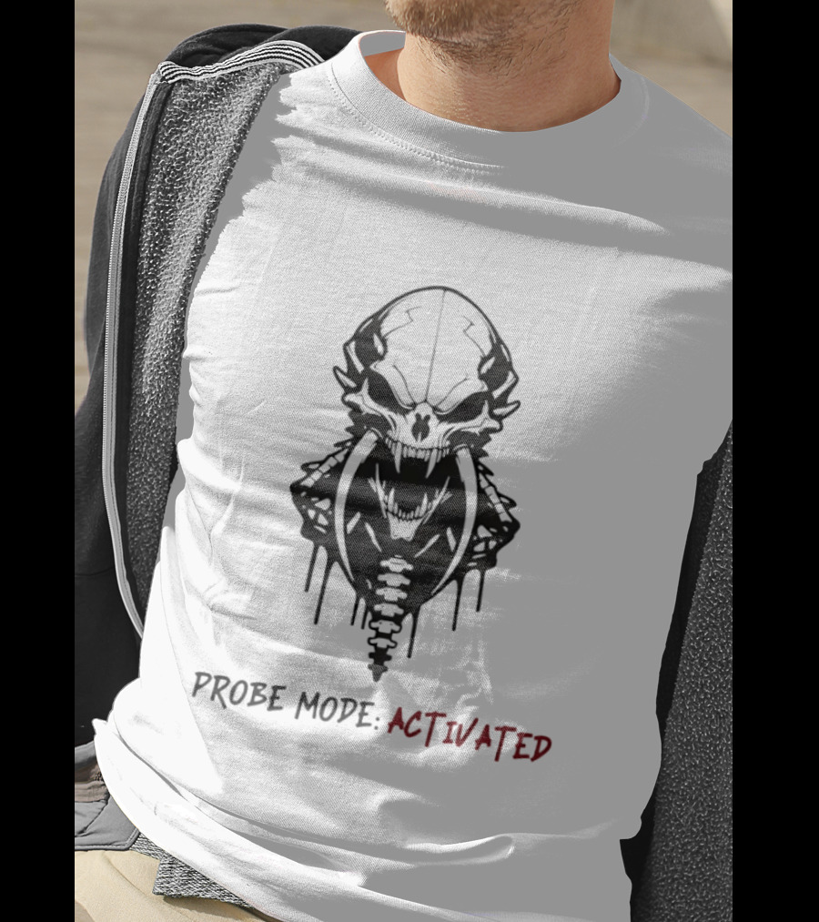 Probe Mode Activated Alien Skull Dripping Kree Artifact T-Shirt