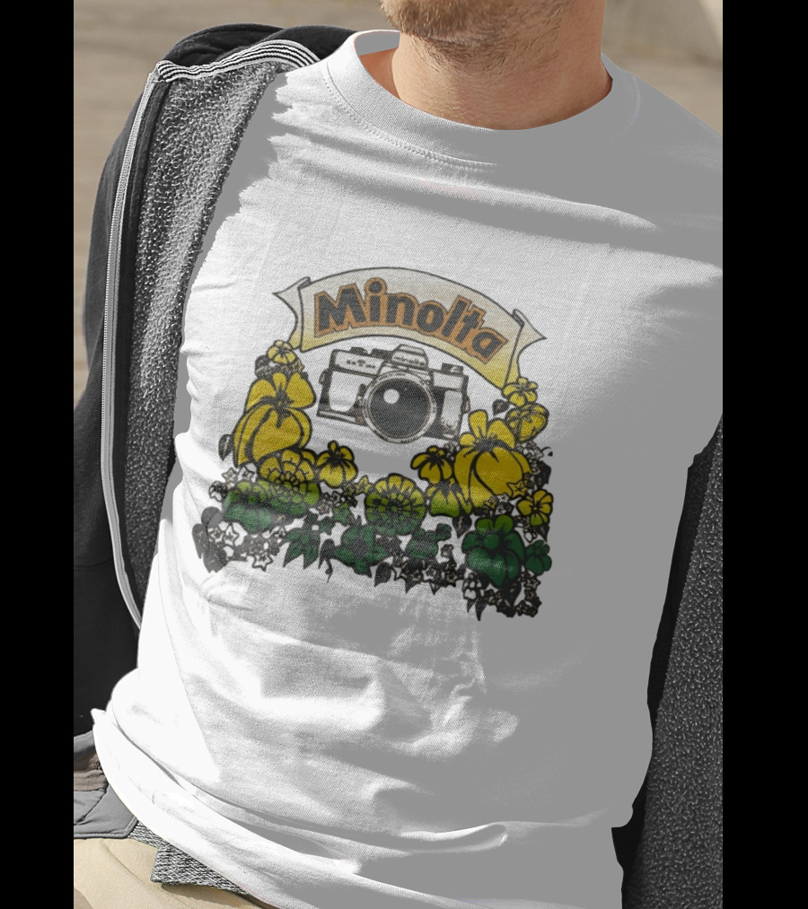 Minolta SRT 70s Vintage Floral Camera Promo T-Shirt
