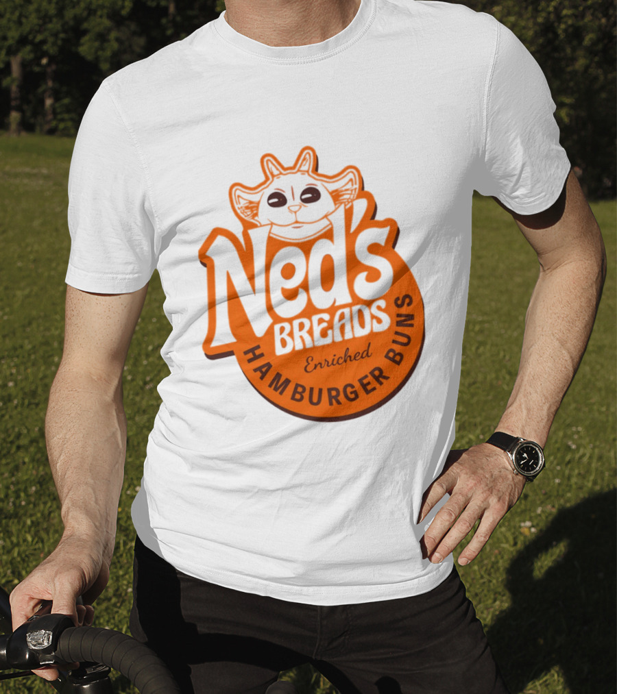 Ned's Breads Enriched Hamburger Buns Cat T-Shirt