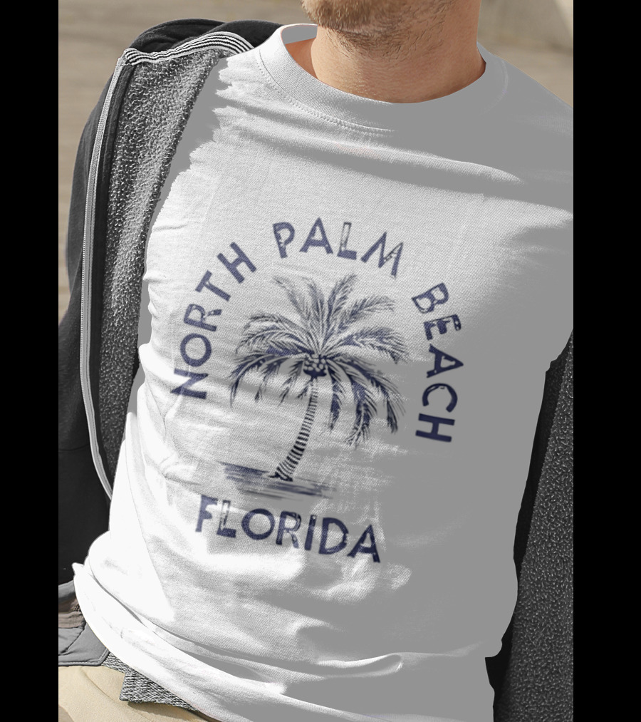 North Palm Beach Florida Palm Tree Vintage Coastal T-Shirt
