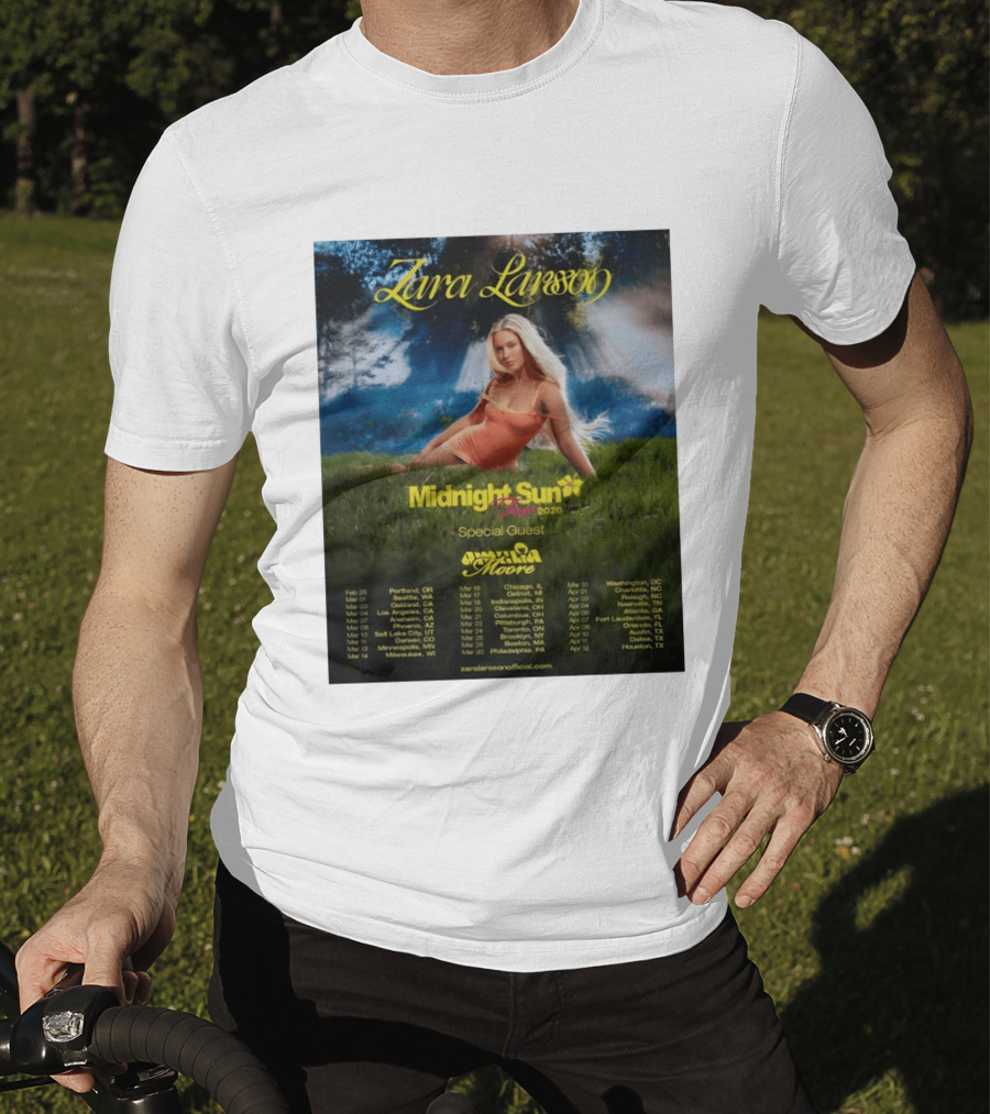Zara Larsson Midnight Sun Tour 2026 Special Guest Moore Dates And Locations T-Shirt