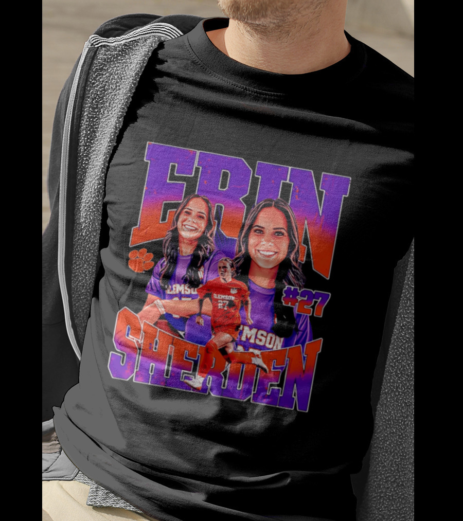 Erin Sherden Clemson Soccer Number 27 Fan Gear T-Shirt