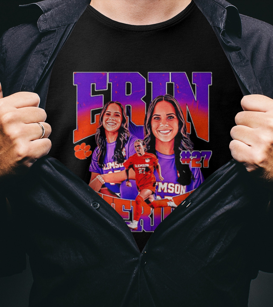 Erin Sherden Clemson Soccer Number 27 Fan Gear T-Shirt