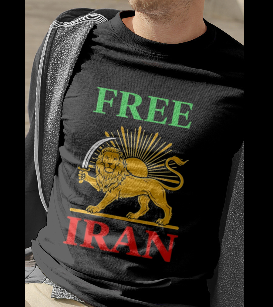 Free Iran Lion And Sun Shir O Khorshid T-Shirt