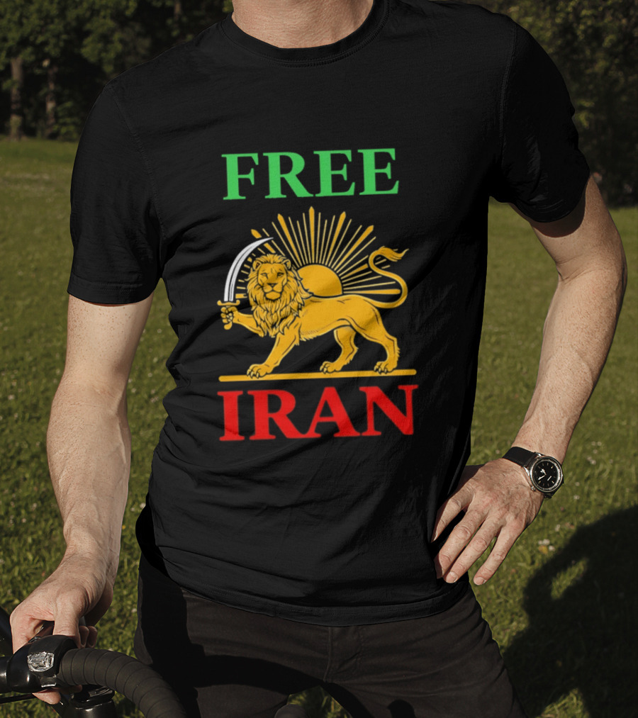 Free Iran Lion And Sun Shir O Khorshid T-Shirt