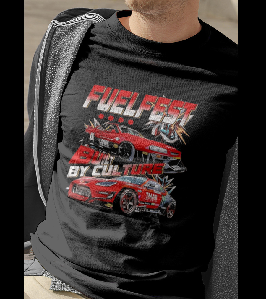 Fuelfest Built By Culture Red Racing Cars And Stars T-Shirt