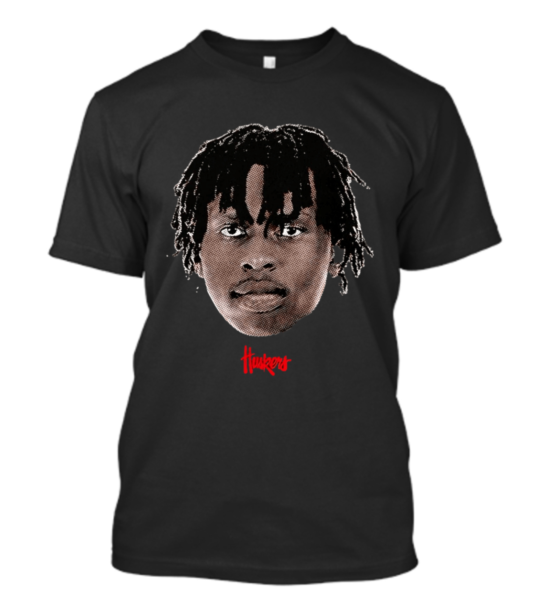 Justin Bolis Big Head Huskers Nebraska Cornhuskers T-Shirt
