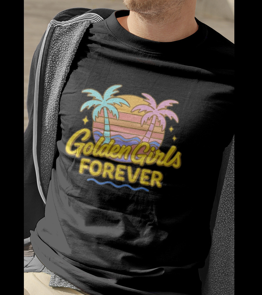 Golden Girls Forever Sunset Palm Trees Retro Aesthetic T-Shirt