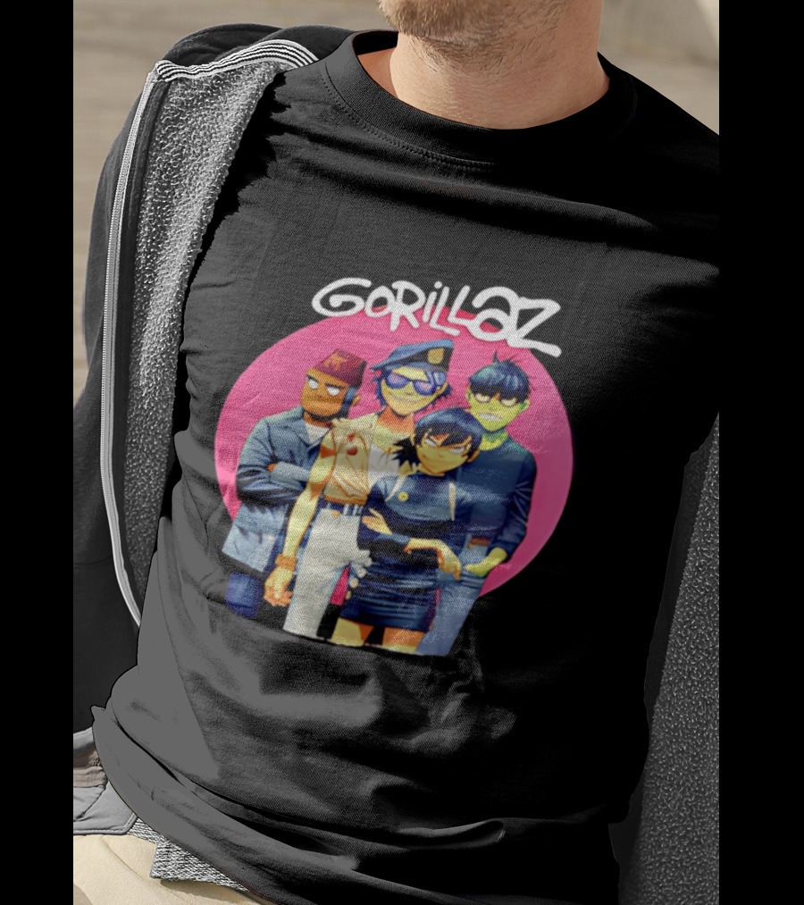 Gorillaz Cartoon Band Characters Group T-Shirt