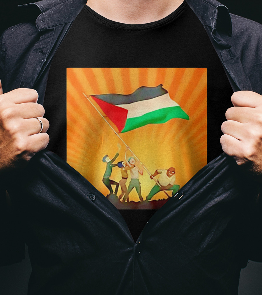 Gorillaz X Together For Palestine Flag Raising T-Shirt