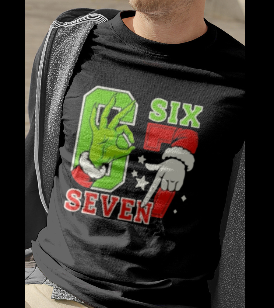 Grinch Santa 67 Six Seven Christmas TikTok Trending T-Shirt