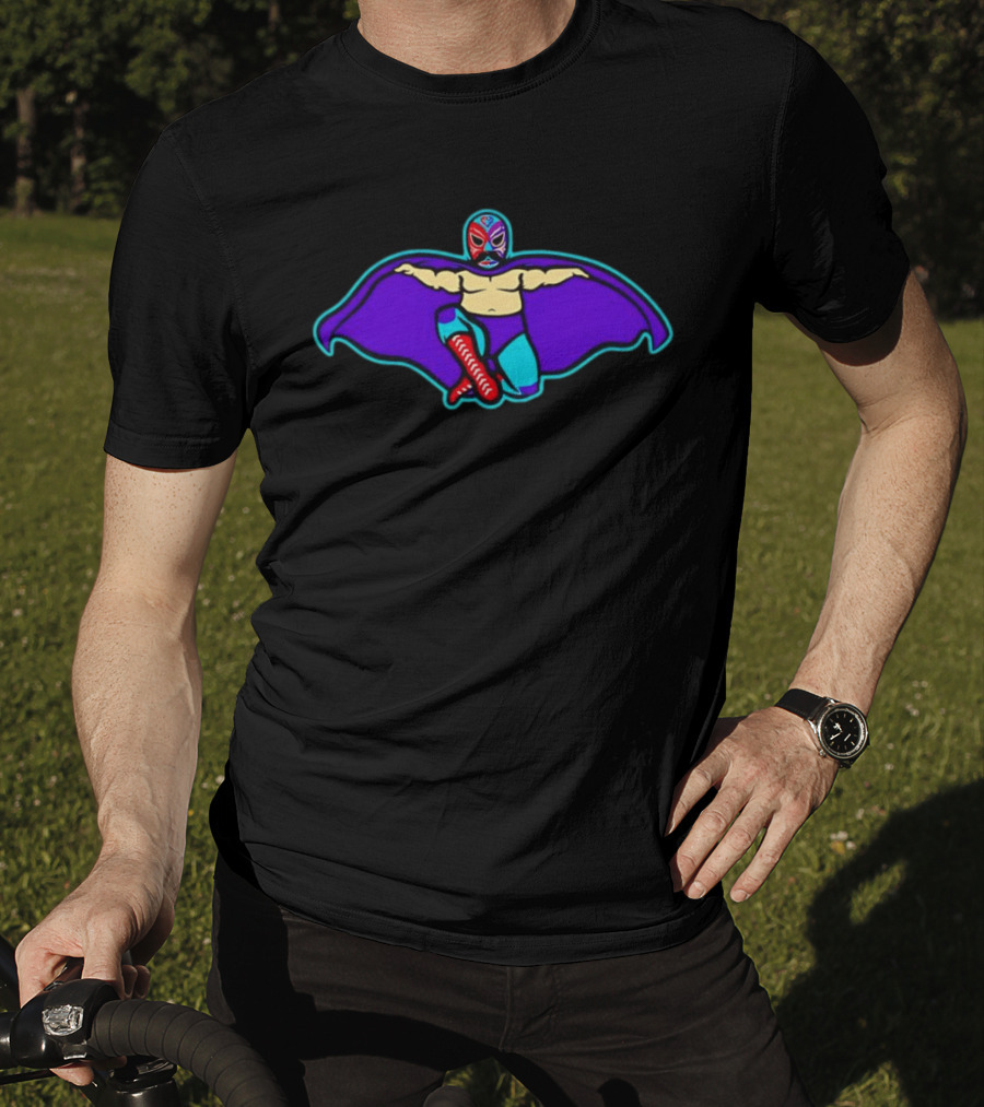 Hill City Howlers Baseball Luchadores Voladores Wrestler Cape Mask T-Shirt
