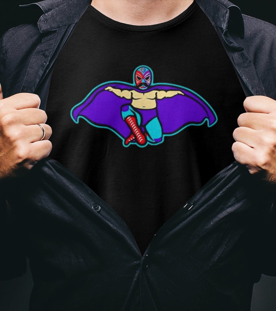 Hill City Howlers Baseball Luchadores Voladores Wrestler Cape Mask T-Shirt