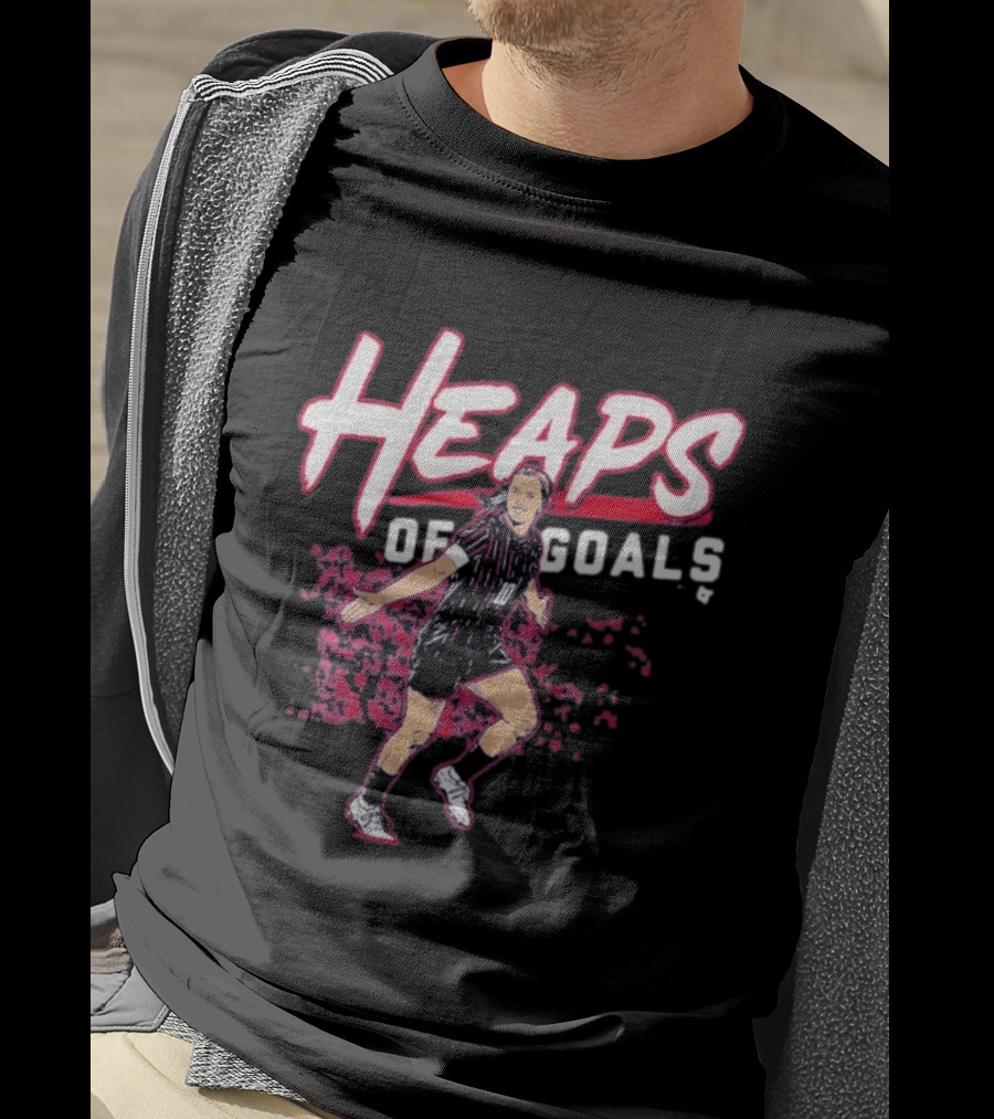 Heaps Of Goals Soccer Player Celebration In Black And Red Jersey T-Shirt