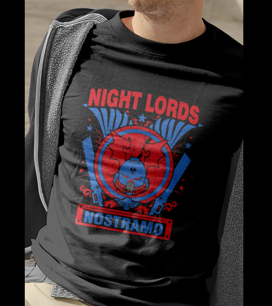 Night Lords Nostramo Crest Warp Chainsaw Iconography T-Shirt