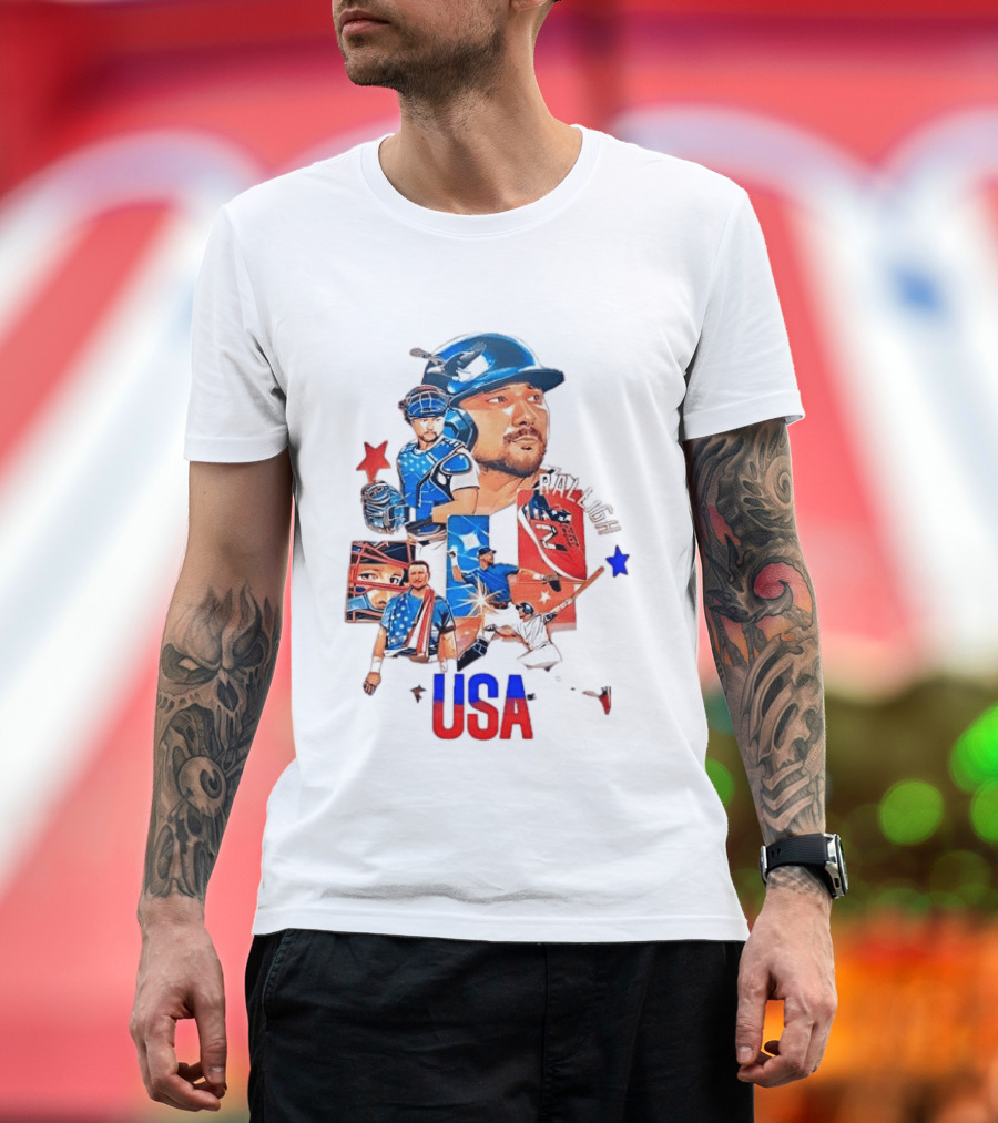 Cal Raleigh USA Baseball Tokyo Collage T-Shirt