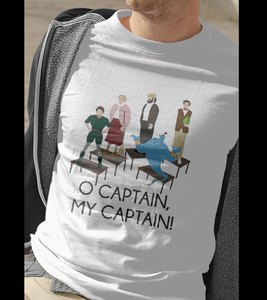 Dead Poets Society O Captain My Captain Characters On Desks T-Shirt