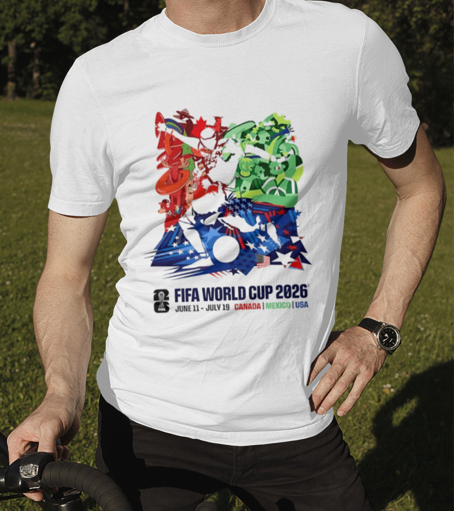FIFA World Cup 2026 June 11 July 19 Canada Mexico USA T-Shirt