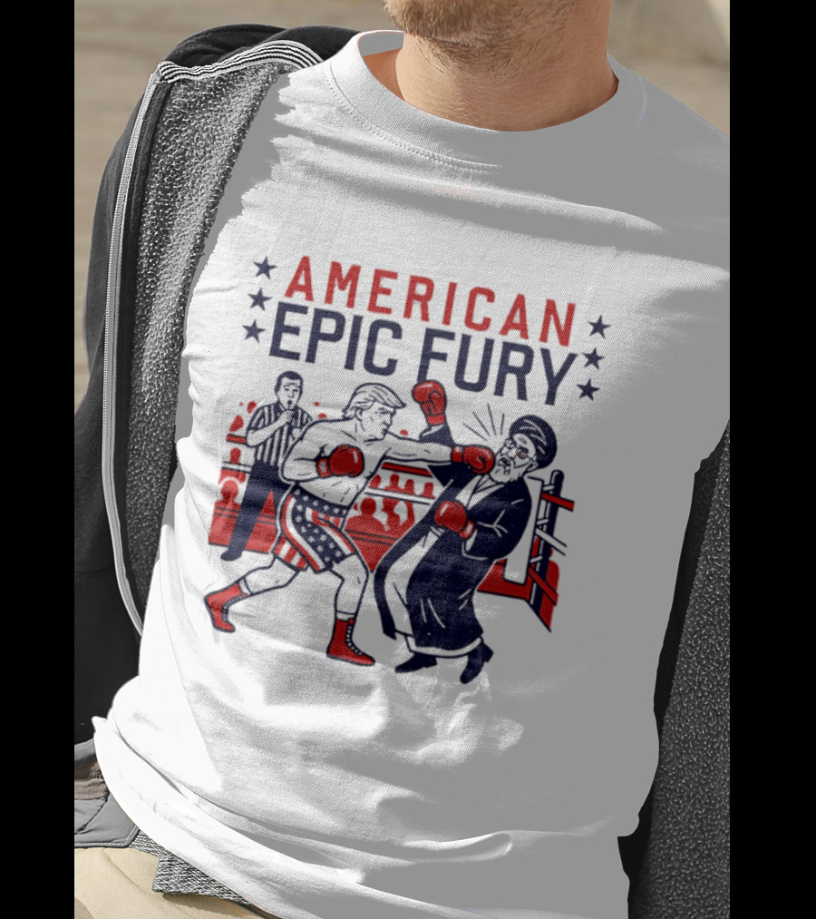 American Epic Fury Khamenei Vs Trump Boxing Showdown T-Shirt