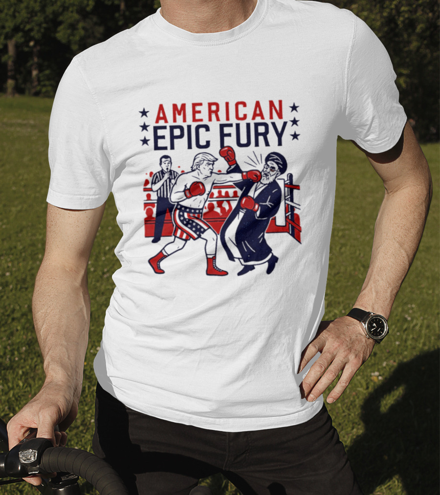 American Epic Fury Khamenei Vs Trump Boxing Showdown T-Shirt