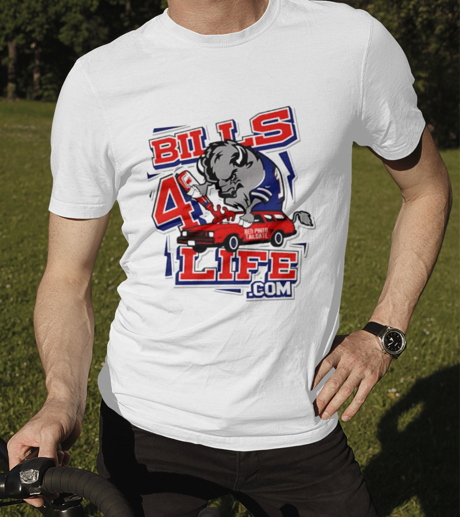 BILLS 4 LIFE COM Buffalo And Jumping Car T-Shirt