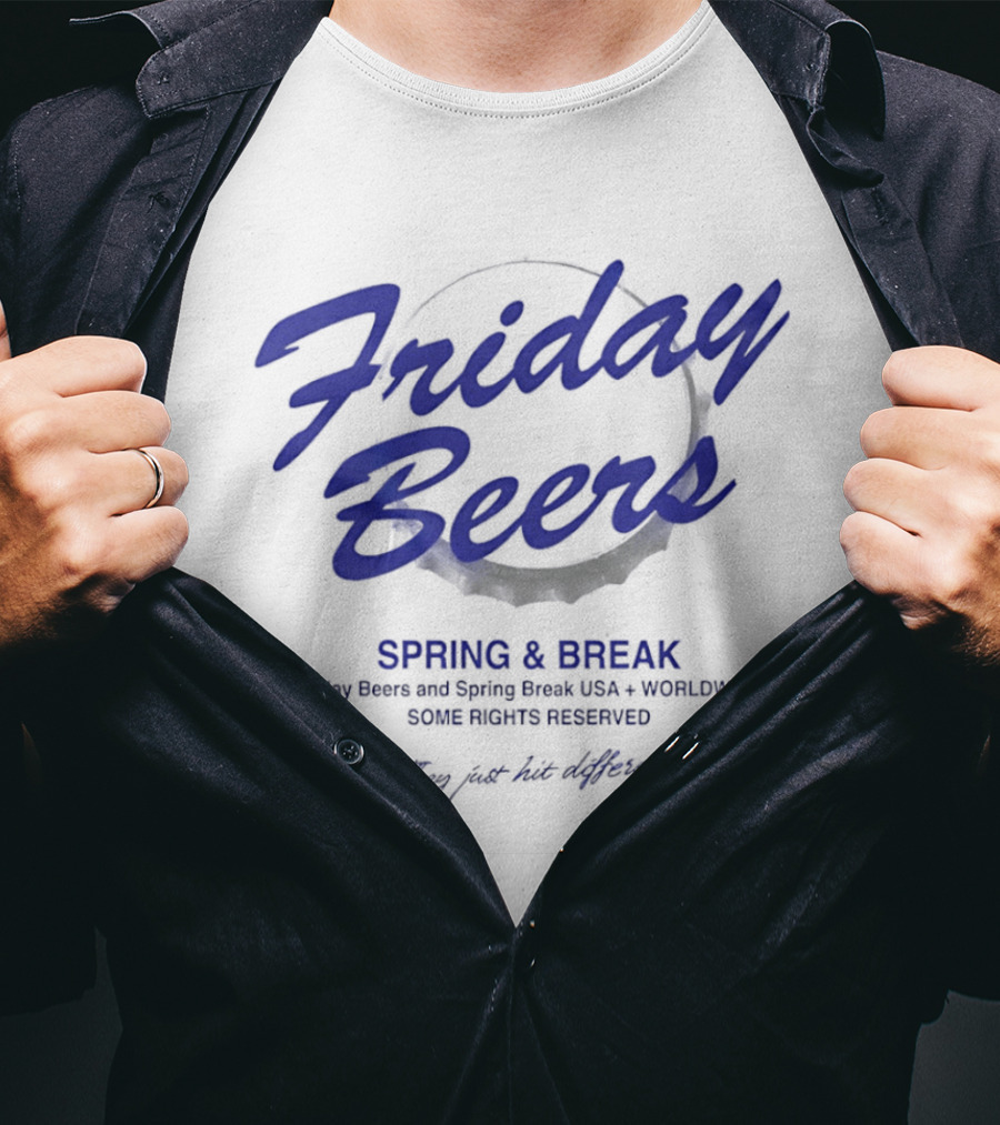 Friday Beers Spring Break USA Bottlecap Theme Play You Won't Remember T-Shirt