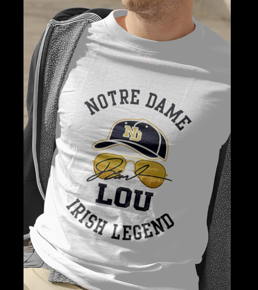 Notre Dame Irish Legend Lou Holtz ND Hat Signature T-Shirt