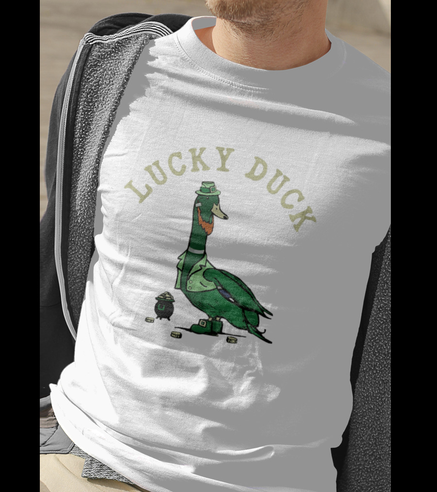 Lucky Duck St Patrick's Day Leprechaun Hat With Irish Coins T-Shirt