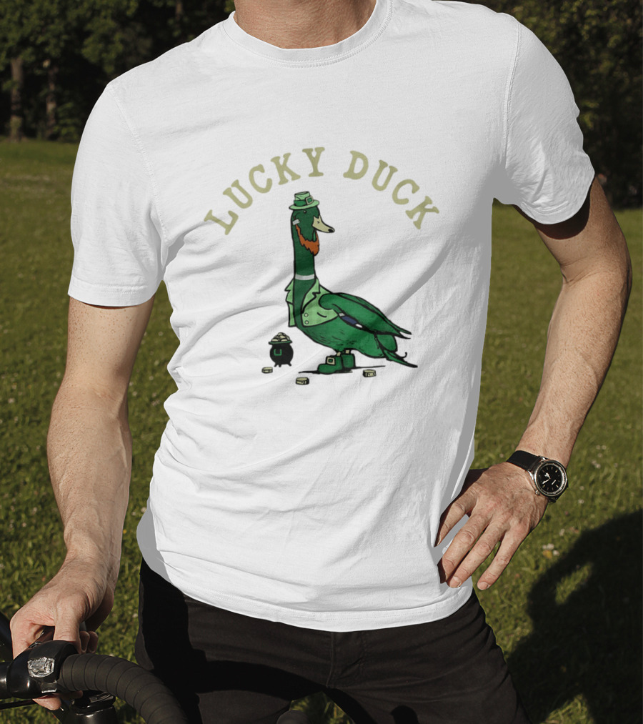 Lucky Duck St Patrick's Day Leprechaun Hat With Irish Coins T-Shirt